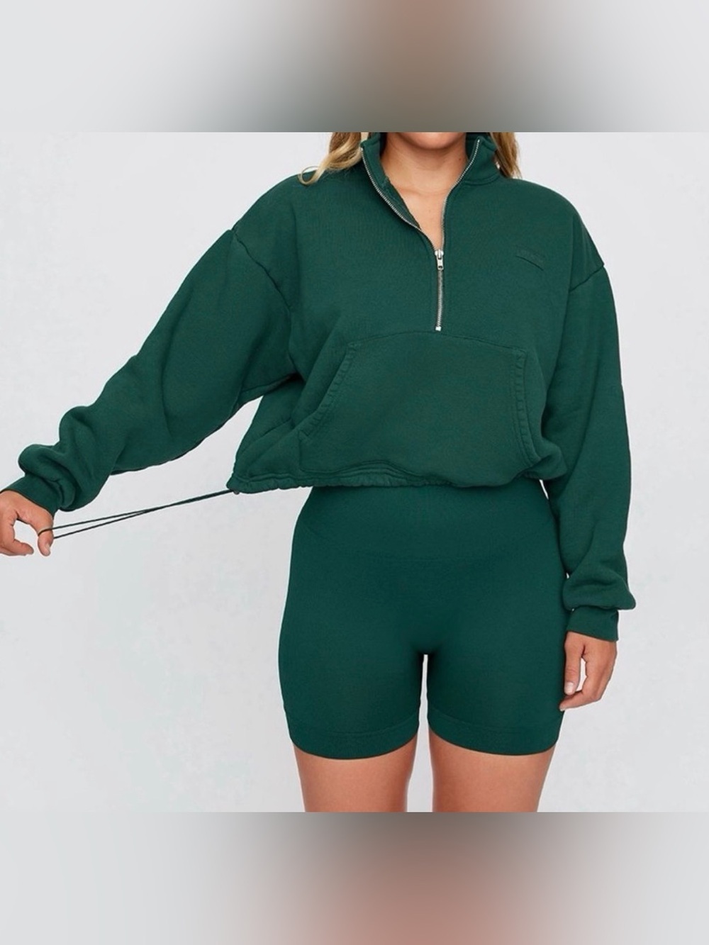 Set Active 1/4 Zip Cropped Sweatshirt - Picture 2 of 8